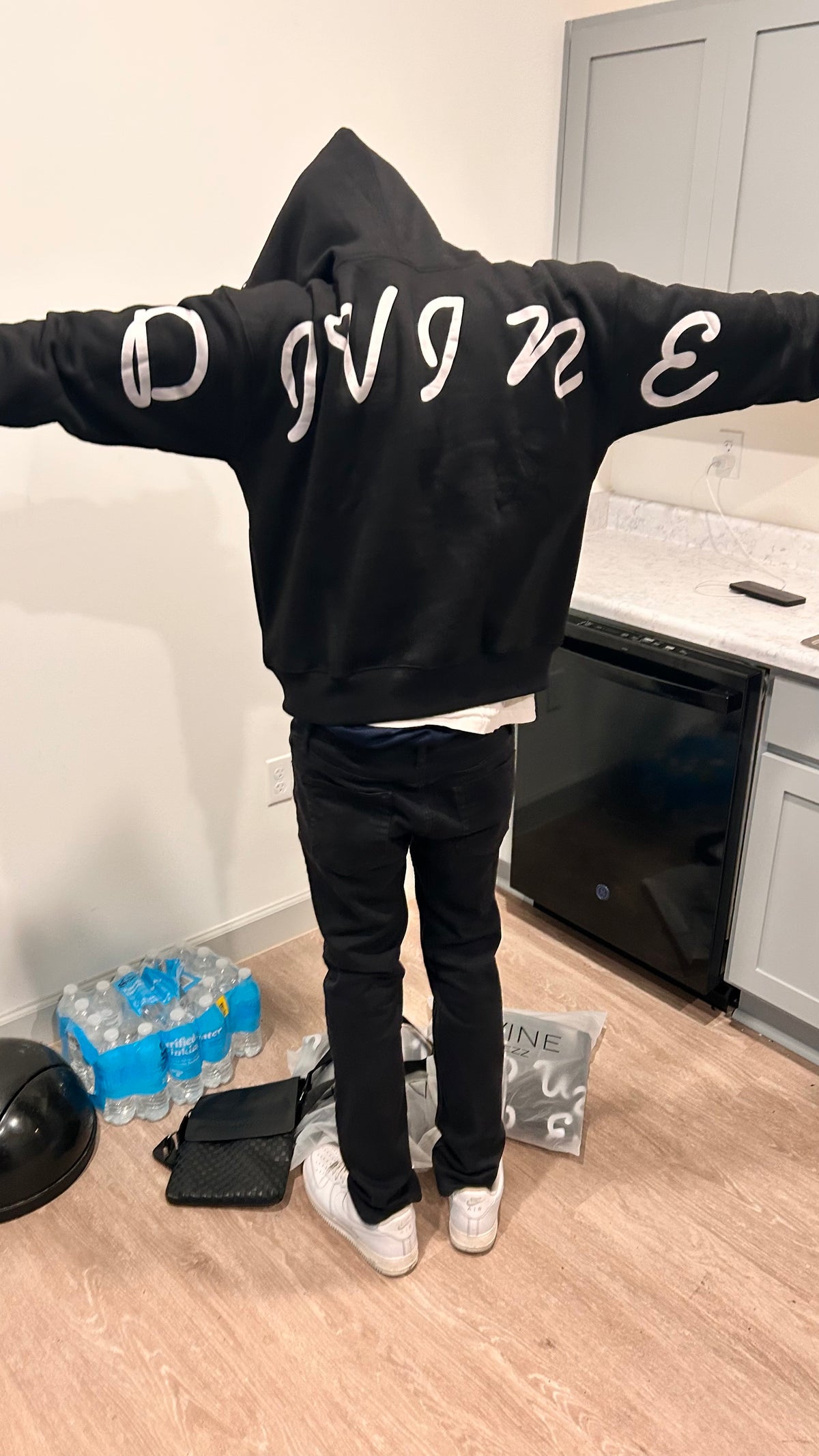 YOU ARE DIVINE BOXY CROP HOODIE