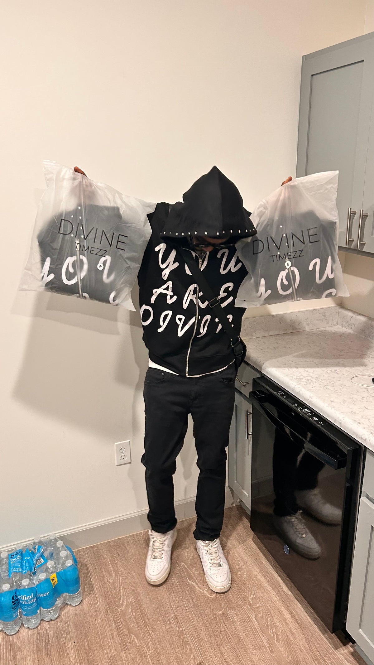 YOU ARE DIVINE BOXY CROP HOODIE